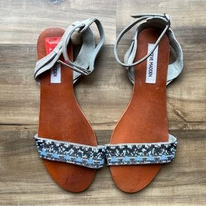 Steve Madden Jewels beaded leather suede flat sandal